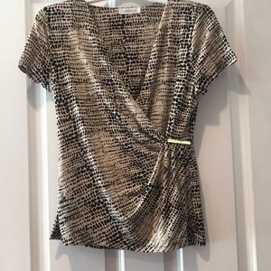 Beige and black Calvin Klein top